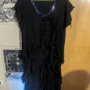 Elegant Black Dress with Sequin Detail